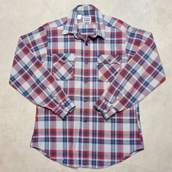 Vintage Levi's Size Large Plaid Long Sleeve Made in USA Western Button Shirt - Picture 1 of 8